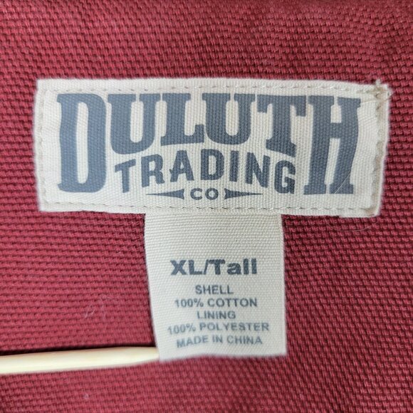 Duluth Trading Men XL/Tall Maroon Fleece Lined Shirt Jacket Shacket Heavy Canvas - Picture 4 of 14